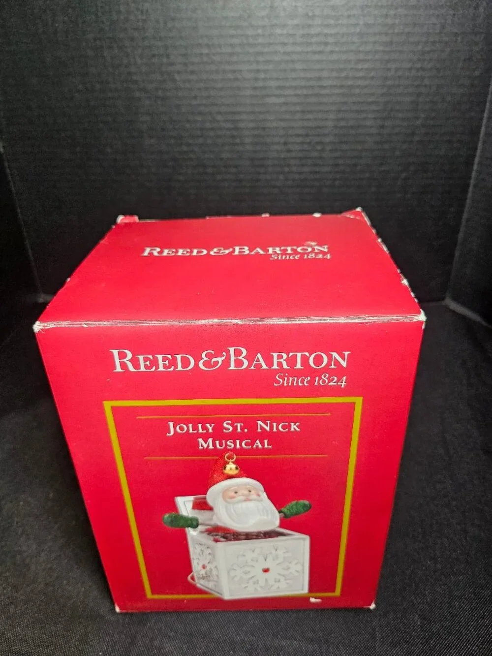 Vintage Reed & Barton Jolly Saint Nick Musical Santa Jack In The Box With Box